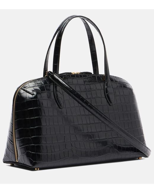 Totême  Black Tote Bag Lounge Medium Aus Leder