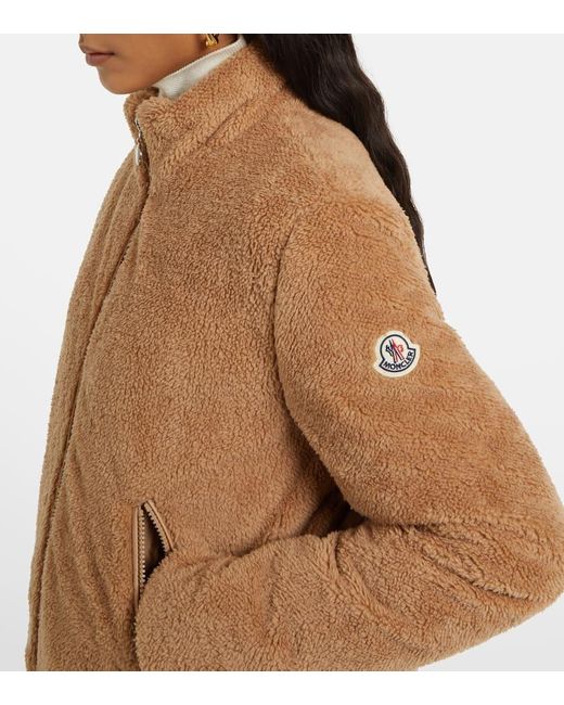 Moncler Brown Polignac Teddy And Down Jacket