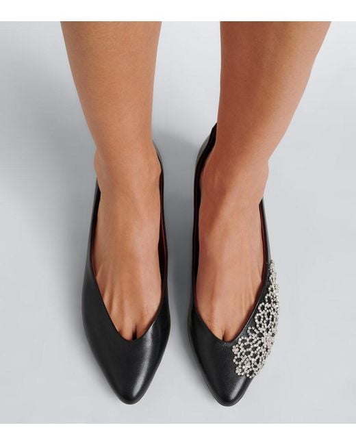 Magda Butrym Brown Embellished Leather Pumps
