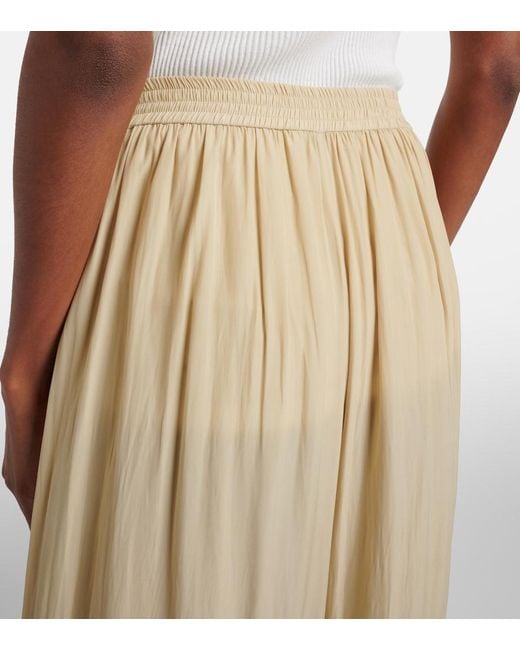Chloé Natural Pleated Satin Balloon Pants