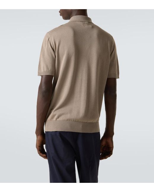 Canali Natural Cotton-Blend Polo Shirt for men