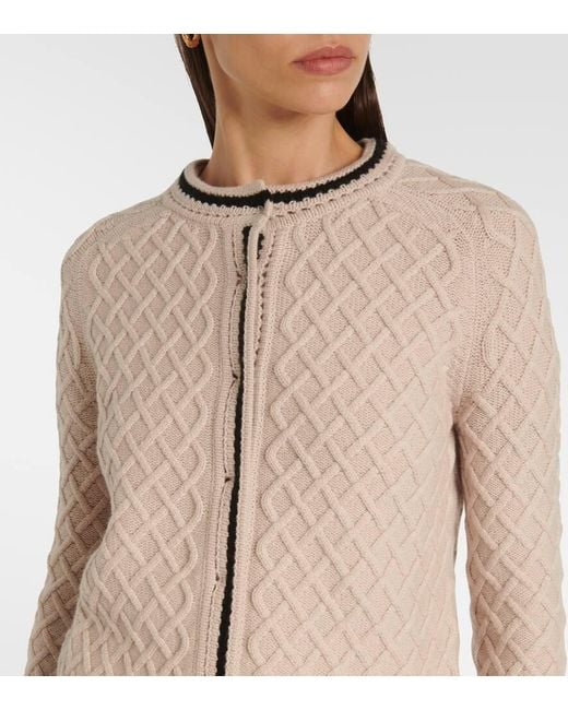 Cardigan Baviera De Lana Y Cachemir Max Mara de color Natural