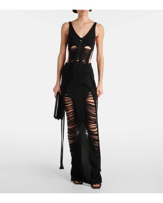 Rick Owens Black Maxirock Pillar Aus Wolle