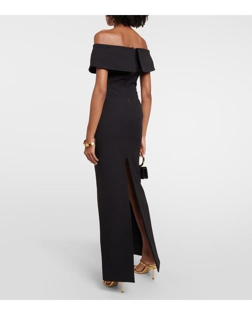 Safiyaa Blue Elowen High-Rise Crepe Maxi Skirt
