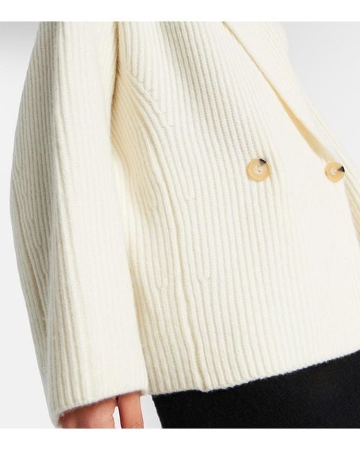 Vince Natural Ribbed-Knit Wool-Blend Jacket