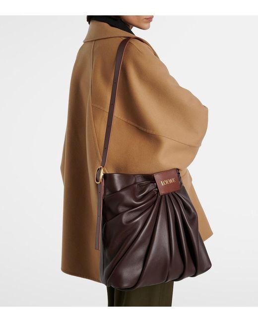 Loewe Brown Draped Leather Tote Bag
