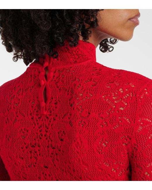 Gabriela Hearst Red Lethe Pointelle Wool And Silk Maxi Dress