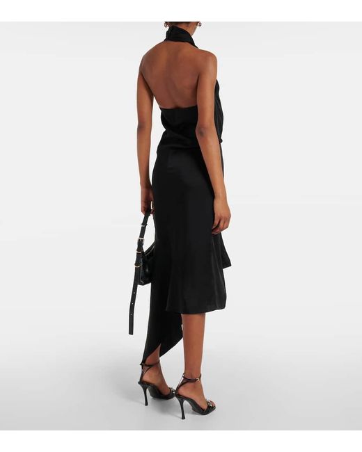 Vestido midi de crepe con lazada Givenchy de color Black