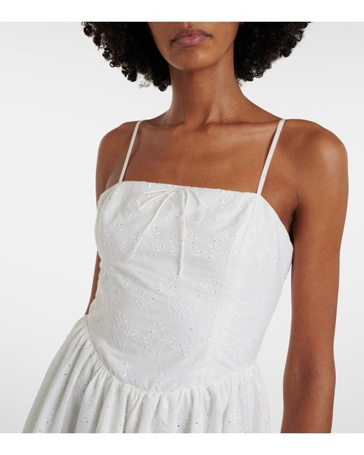 Faithfull The Brand White Tulla Broderie Anglaise Midi Dress