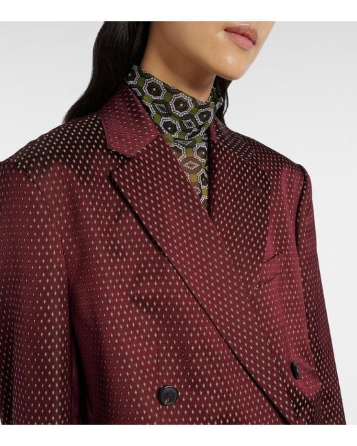 Dries Van Noten Red Polka-Dot Double-Breasted Blazer