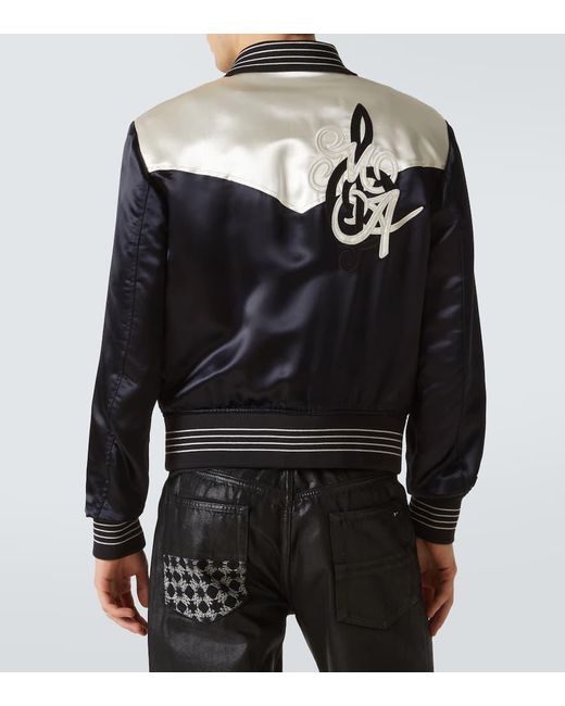 Amiri Blue Music Note Bomber Jacket for men