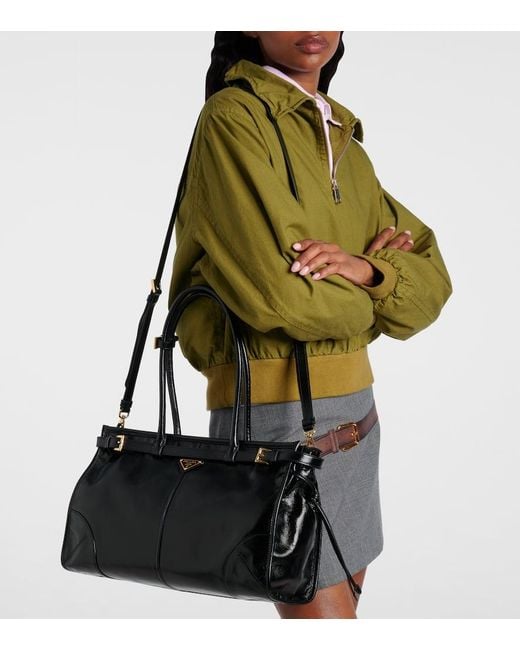 Prada Black Schultertasche Bonnie Large Aus Leder