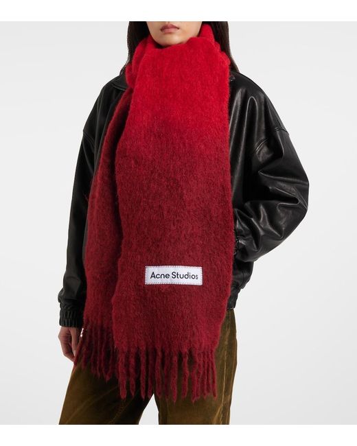 Sciarpa Vally Con Frange di Acne in Red