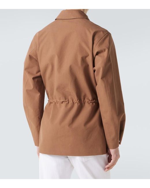 Umit Benan Brown Country Cotton And Linen Jacket for men