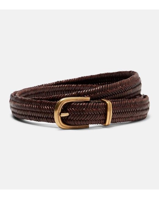 Brunello Cucinelli Brown Braided Leather Belt