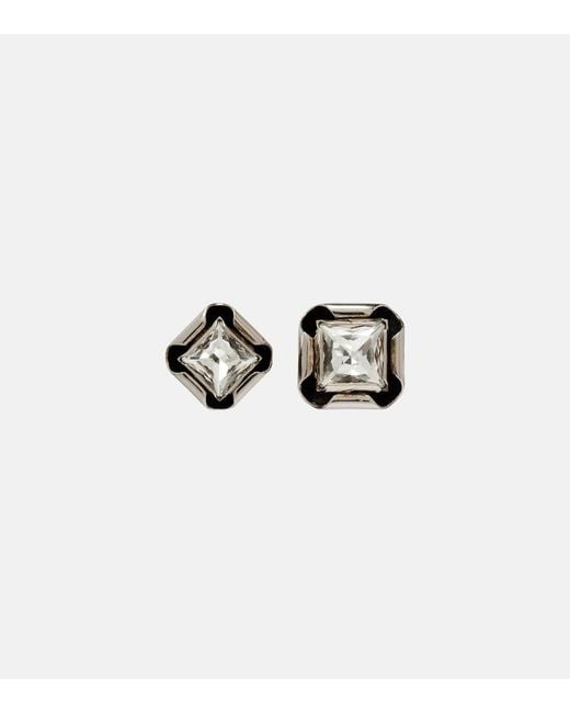 Givenchy White Crystal-Embellished Earrings