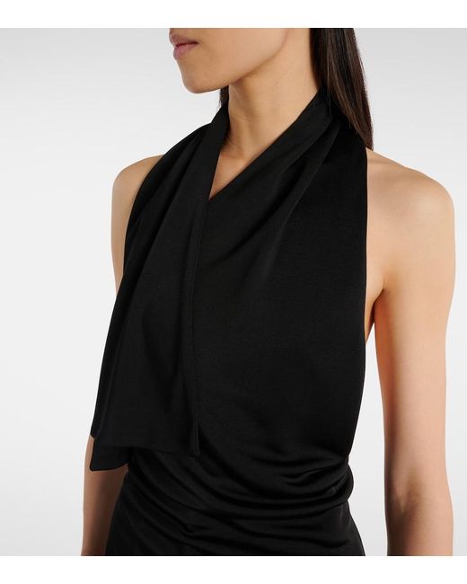 Khaite Black Loza Draped Top
