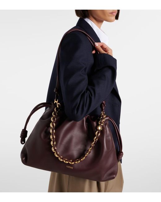 Loewe Purple Clutch Flamenco Large Aus Leder