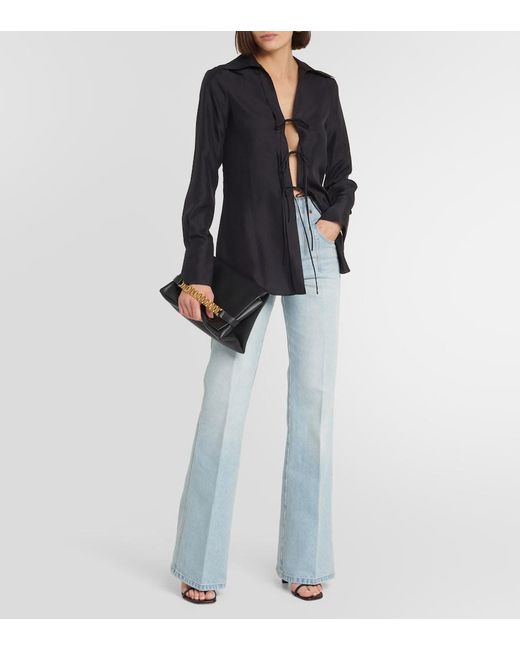 Victoria Beckham Blue Bleached Denim Jeans