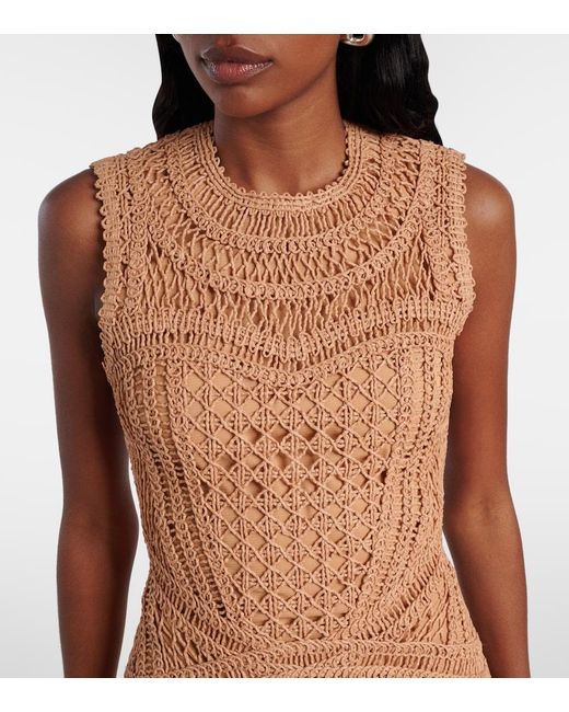 Jonathan Simkhai Brown Coen Raffia-Blend Minidress