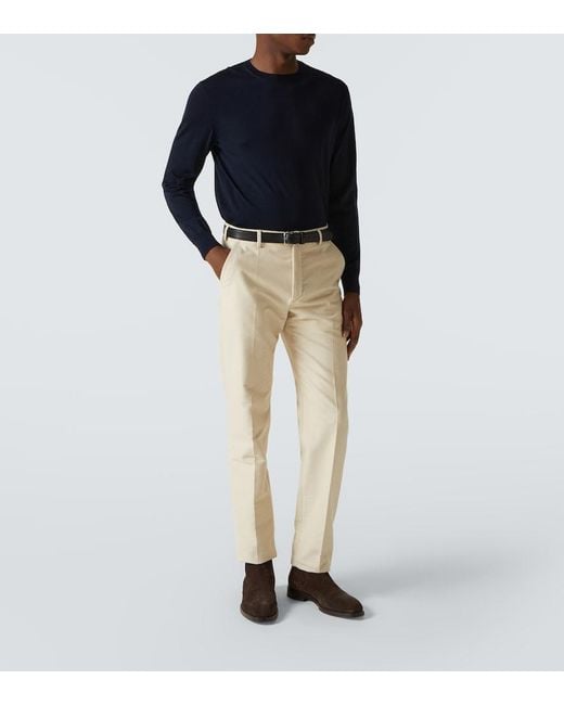 Zegna Blue High Performance Wool Sweater for men