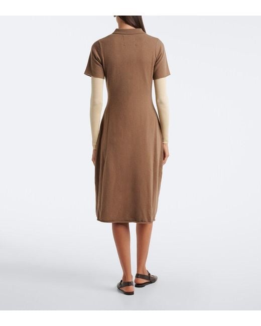 Extreme Cashmere Brown N°497 Georgia Cashmere-Blend Polo Dress