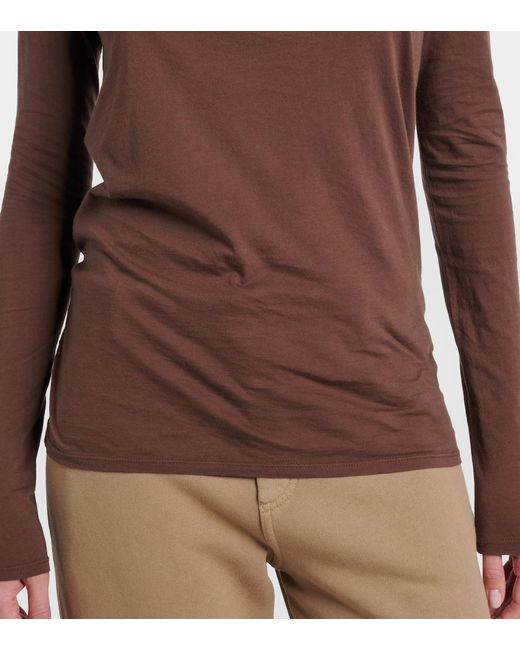 Nili Lotan Brown Susana Cotton Jersey T-Shirt