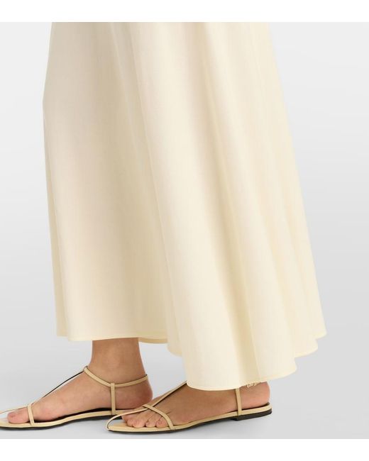 Jil Sander Natural Layered Crepe Maxi Dress