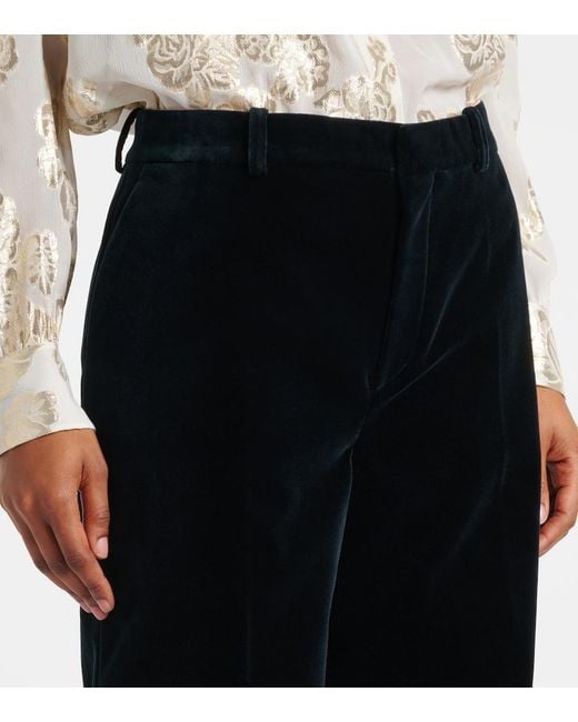 Chloé Black Cotton Velvet Flared Pants
