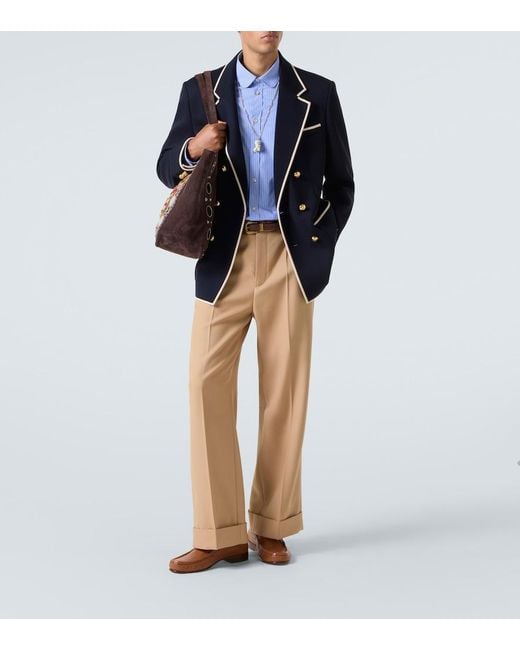 Valentino Blue Wool Jersey Blazer for men