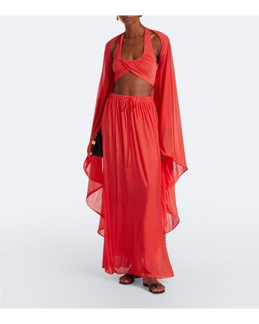 Christopher Esber Red Daya Cutout Jersey Gown