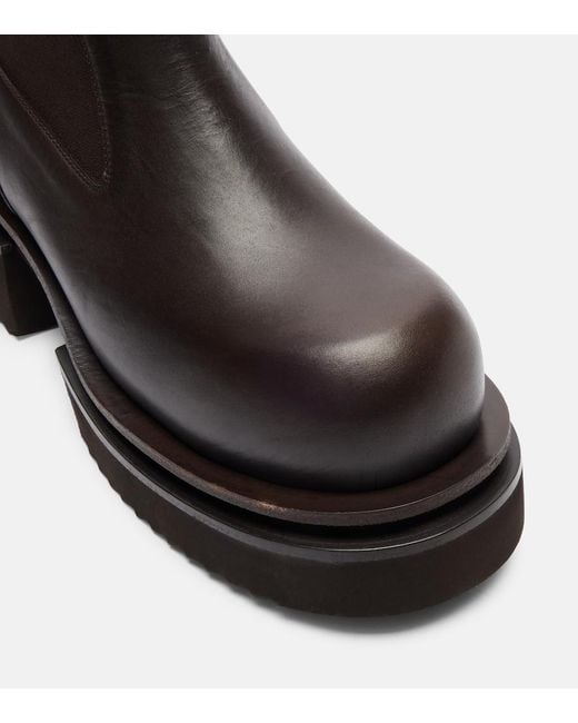 Rick Owens Black Beatle 60 Leather Platform Chelsea Boots