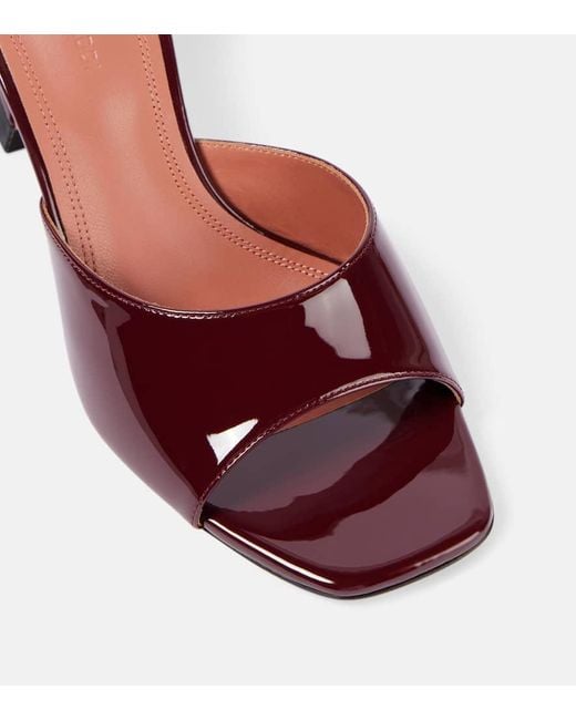 AMINA MUADDI Red Lupita 70 Patent Leather Mules