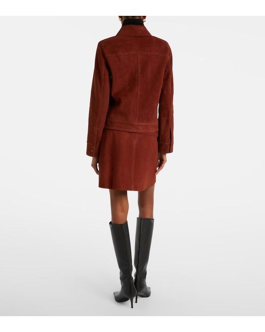 Yves Salomon Brown Suede Miniskirt