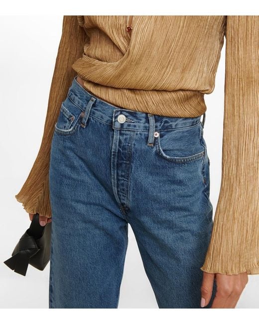 Agolde Blue 90's Pinch High-rise Straight Jeans