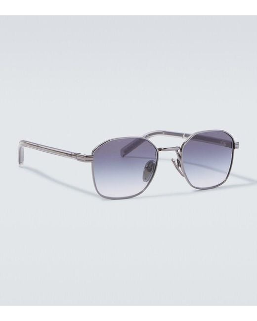Prada Eckige Sonnenbrille in Blue für Herren