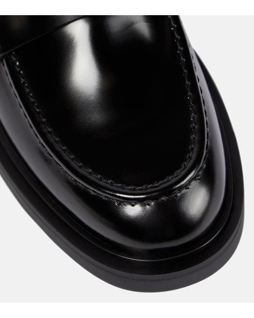 Gianvito Rossi Black Harris Leather Loafers