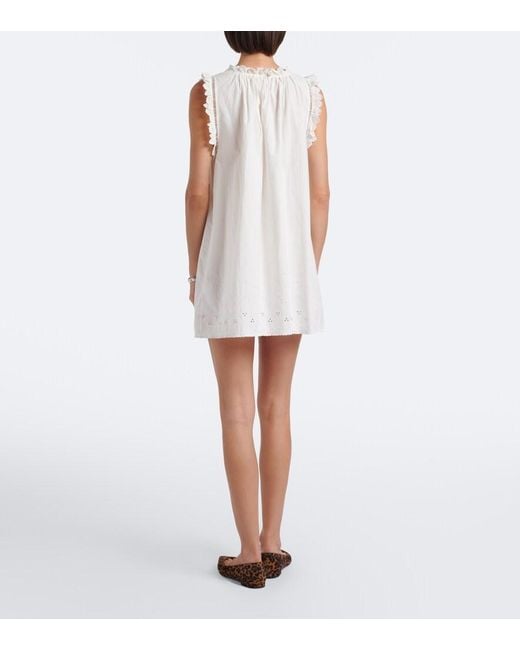 Doen White Nessie Broderie Anglaise Cotton Minidress
