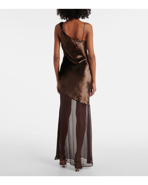 Staud Brown Maxikleid Beaton