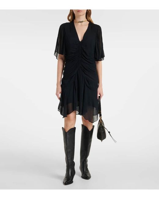 Isabel Marant Black Minikleid Vivienne Aus Musselin