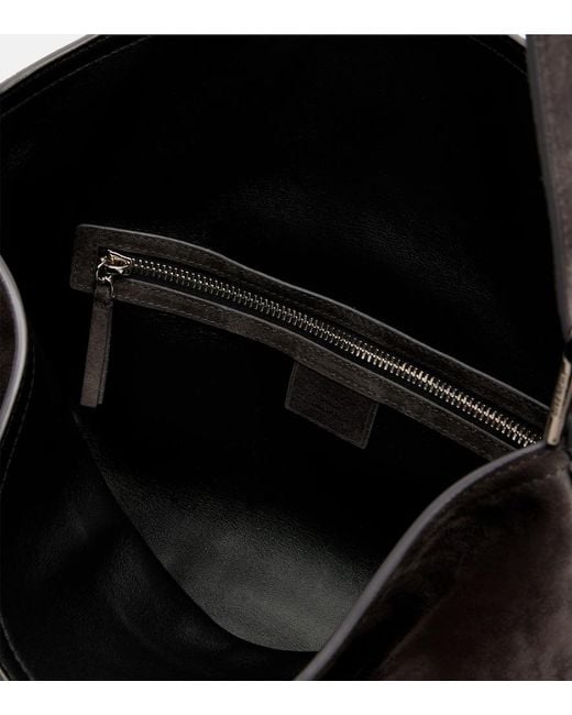 Givenchy Black Voyou Medium Suede Shoulder Bag