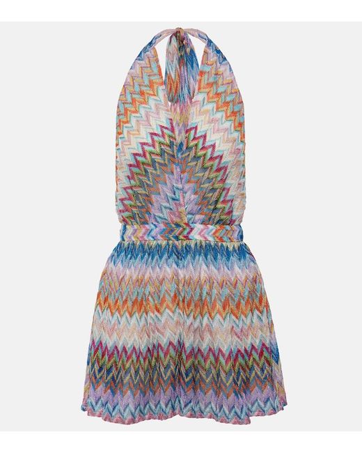 Missoni Blue Playsuit Aus Haekelstrick