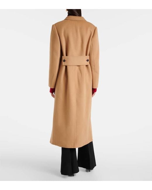 Victoria Beckham Natural Wool And Cashmere Coat