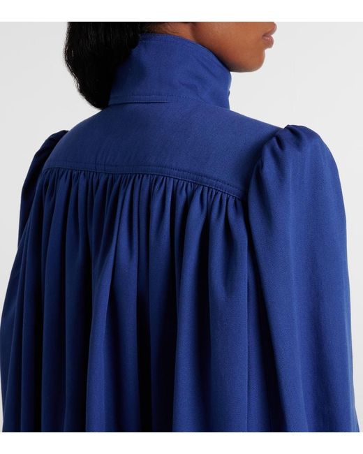 Chloé Gathered Cotton Canvas Jacket in Blue | Lyst UK