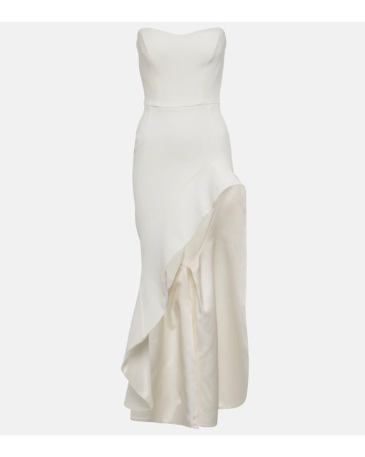 Maticevski White Divergence Ruffle-trimmed Gown