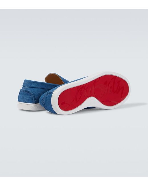 Christian Louboutin Blue 'Varsiboat' Loafers for men