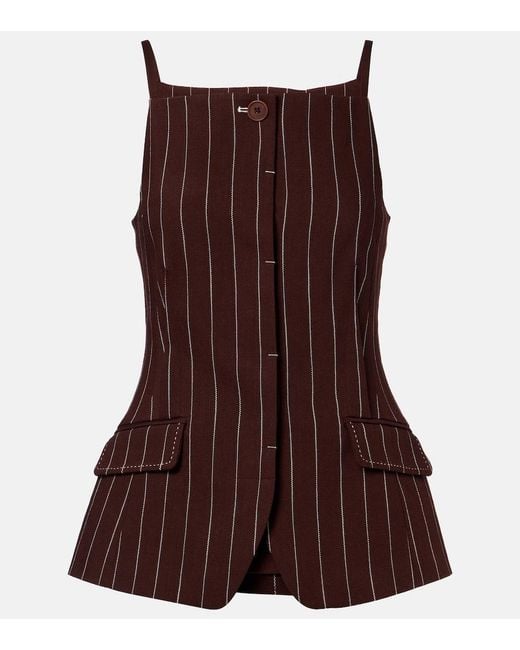 Jonathan Simkhai Brown Edie Striped Top