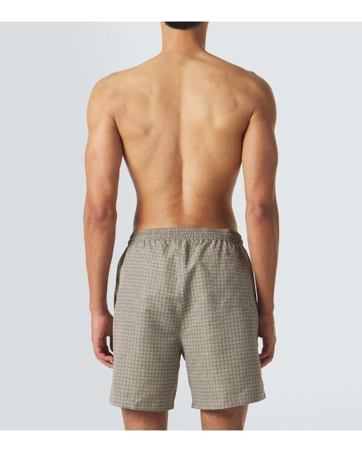 Brunello Cucinelli Gray Logo Swim Trunks for men