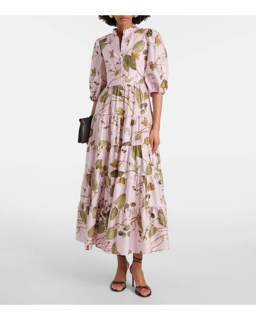 Erdem Purple Floral Cotton Shirt Dress