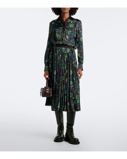 Sacai Green Floral Blouse